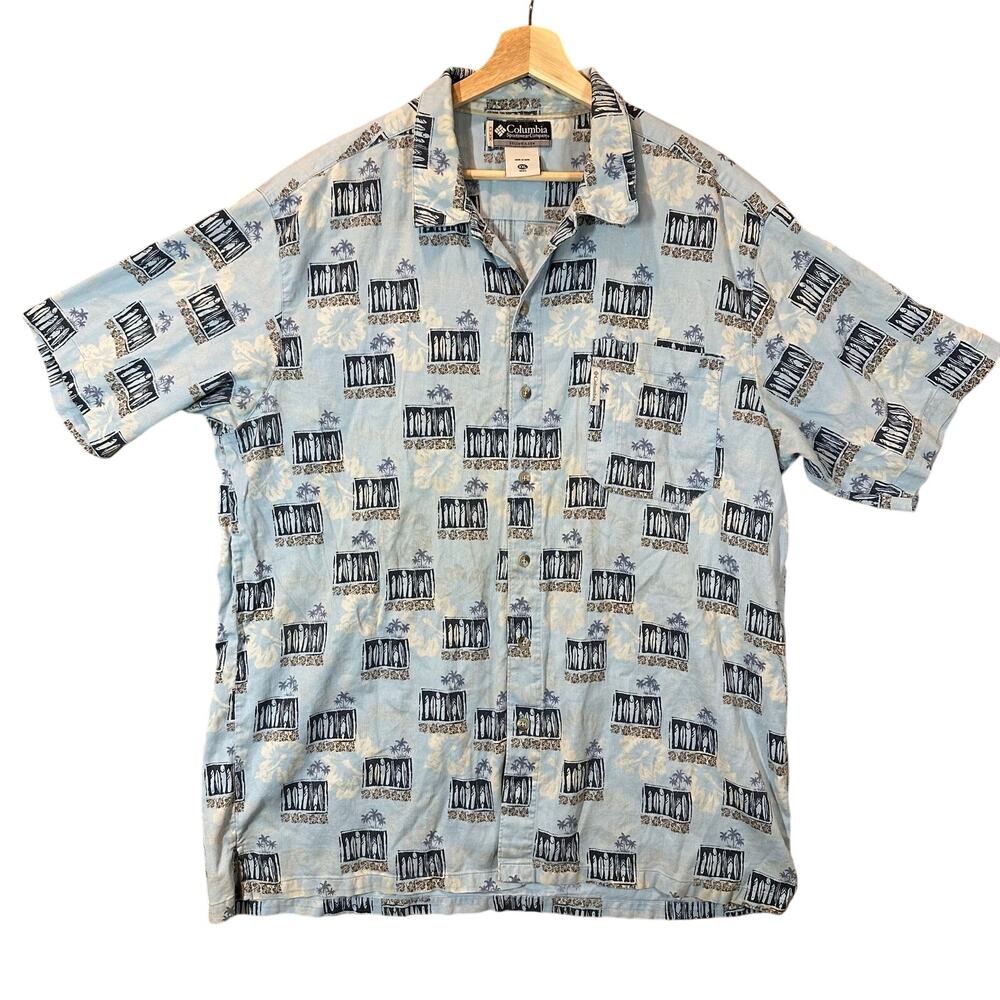 Columbia XCO Short Sleeve Button Down Camp Shirt Aloha Hawaiian Men's XXL 2X 2XL